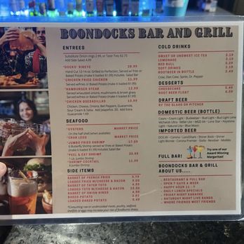 BoondocksPK Bar & Grill - Menu - American Near Me - Graford, Texas