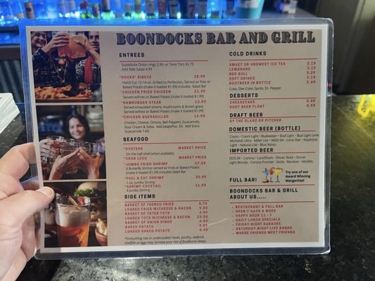 Menu photo 4 BoondocksPK Bar & Grill Graford, TX