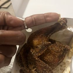 Church's Chicken - This is the half chicken meal. My hand has in a fist is bigger then that. The drum stick was 3"