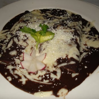 Asi Es La Vida - Enfrijoladas: totillas filled with chicken topped with black bean sauce - Mexican Near Me - Phoenix, Arizona Asi Es La Vida - Enfrijoladas: totillas filled with chicken topped with black bean sauce - Mexican Near Me - Phoenix, Arizona
