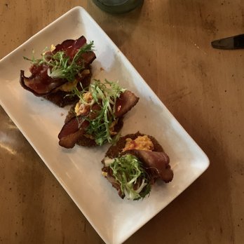 Root & Bone Indianapolis - Fried green tomatoes with bacon - American Near Me - Indianapolis, Indiana Root & Bone Indianapolis - Fried green tomatoes with bacon - American Near Me - Indianapolis, Indiana