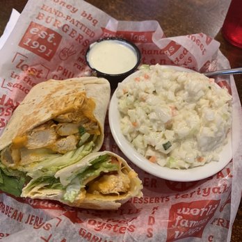 Jefferson's - Buffalo Chicken wrap with coleslaw, very good! - Salad Near Me - Cartersville, Georgia Jefferson's - Buffalo Chicken wrap with coleslaw, very good! - Salad Near Me - Cartersville, Georgia