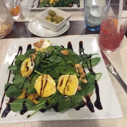 Goat cheese salad with glaze and balsamic vinaigrette