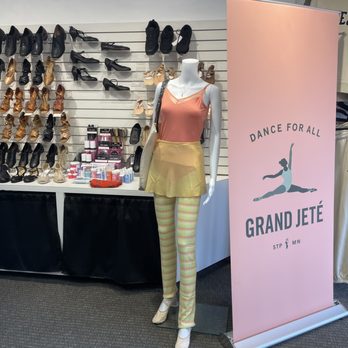 Grand Jete - Dance shoe display wall and mannequin. - Dance Wear Near Me - Saint Paul, Minnesota Grand Jete - Dance shoe display wall and mannequin. - Dance Wear Near Me - Saint Paul, Minnesota