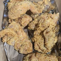I got the plain, fried half-chicken. Pretty good. It had an interesting flavor I couldn't quite put my finger on...
