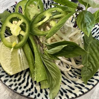 Pho Lab - Fresh jalapeños, basil, bean sprouts, and lime - Vietnamese Near Me - Huntington Beach, California