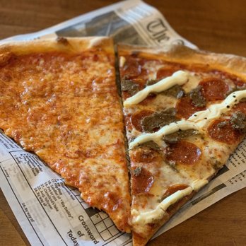 Bronx House Pizza - Cheese slice and their beast or burden slice (cheese, meatball, pepperoni and ricotta) - Italian Near Me - Ormond Beach, Florida