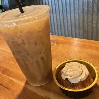 Mulberry Cafe and Coffee House - ice latte and small spice cake treat - Desserts Near Me - Mulberry, Florida Mulberry Cafe and Coffee House - ice latte and small spice cake treat - Desserts Near Me - Mulberry, Florida