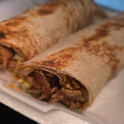 Haifa Grill - Beef shawarma on shrak