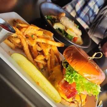 C Level - Chicken picata and C-Level Angus Burger - New American Near Me - San Diego, California