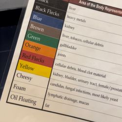 Luxology Wellness Spa - The color chart you use at the end of the detox