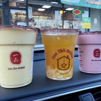 Ono Tea House - Mango smoothie, mango GT with lychee jelly, strawberry banana smoothie - Bubble Tea Near Me - El Monte, California Ono Tea House - Mango smoothie, mango GT with lychee jelly, strawberry banana smoothie - Bubble Tea Near Me - El Monte, California