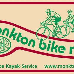 Monkton Bike Rental - Sign located just above the entrance to our store,