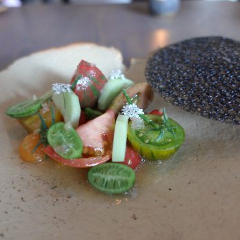 Nightbird - Vegetarian substitute for the kampachi. Loved the tomato dashi - New American Near Me - San Francisco, California Nightbird - Vegetarian substitute for the kampachi. Loved the tomato dashi - New American Near Me - San Francisco, California