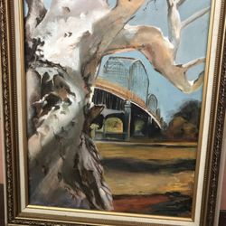 Historic New Harmony - "SYCAMORE ON THE WABASH" 16" X 20" OILS $1595