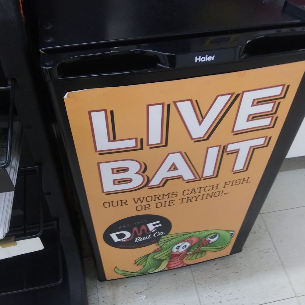 Pop Shop - a live bait sign on a refrigerator - Grocery Near Me - South Bend, Indiana Pop Shop - a live bait sign on a refrigerator - Grocery Near Me - South Bend, Indiana