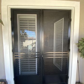 Banning Glass Mirror & Screen - French doors black - Windows Installation Near Me - Banning, California Banning Glass Mirror & Screen - French doors black - Windows Installation Near Me - Banning, California