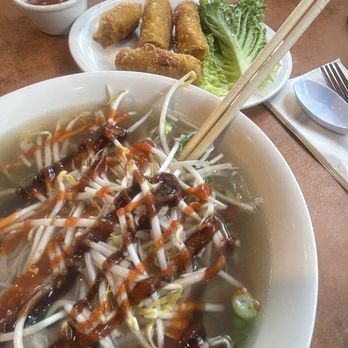 Simply Pho - Beef P3. Steak and tendon - Tai GanTendon and A1. Vietnamese Eggroll (4) - Cha Gio - Vietnamese Near Me - Houston, Texas