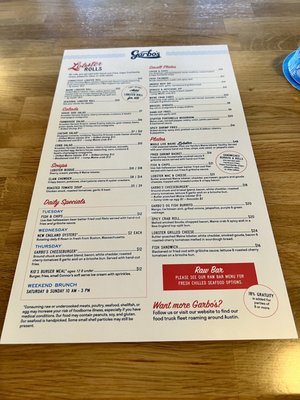 Menu photo 3 Garbo's Lobster Truck Austin, TX