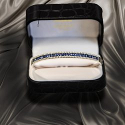 Rambler Jewelers - 18 Kt. Sapphire and Diamond Bangle Bracelet