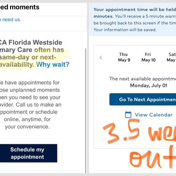 Westside Primary Care - Been trying to make time-sensitive appointment for 3 days now. No returned communications. Online system isn't good. Too busy. - Family Practice Near Me - Sunrise, Florida Westside Primary Care - Been trying to make time-sensitive appointment for 3 days now. No returned communications. Online system isn't good. Too busy. - Family Practice Near Me - Sunrise, Florida