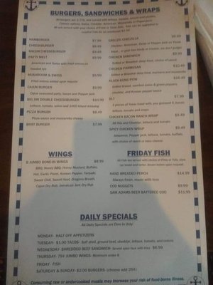 Menu photo 2 The Landing Bar & Grill De Pere, WI Menu photo 2 The Landing Bar & Grill De Pere, WI