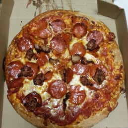 Medium pepperoni and sausage pizza