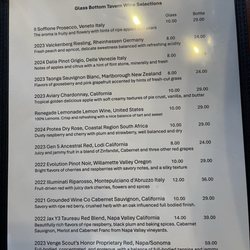 Glass Bottom Tavern - Wine menu. They also have 20 beers in draught!