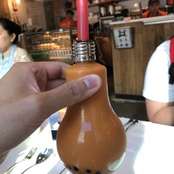 Spot Dessert Bar - Thai tea in a light bulb? - Desserts Near Me - Flushing, New York Spot Dessert Bar - Thai tea in a light bulb? - Desserts Near Me - Flushing, New York