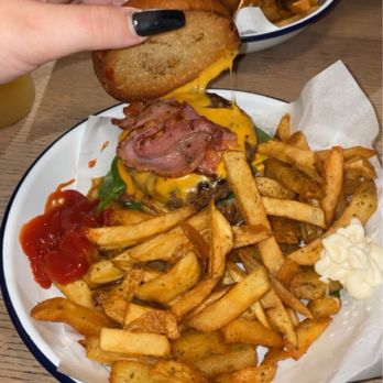 Honest Burgers Liverpool - Tribute burger and chips - Burgers Near Me - Liverpool, LIV
