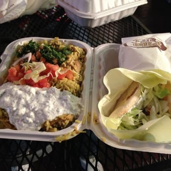 Mediterranean Mix - Left: $7 chicken & rice (#20) Right: $6 kafta kebob (#7) the kafta kebob tasted like a greek style taco - Mediterranean Near Me - Seattle, Washington Mediterranean Mix - Left: $7 chicken & rice (#20) Right: $6 kafta kebob (#7) the kafta kebob tasted like a greek style taco - Mediterranean Near Me - Seattle, Washington