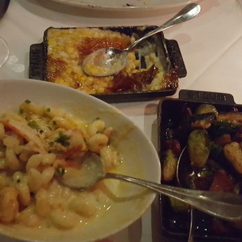 Steak 48 - Sweet corn creme Brule, Mac n cheese with crab, Brussel sprouts, - Steakhouses Near Me - Houston, Texas Steak 48 - Sweet corn creme Brule, Mac n cheese with crab, Brussel sprouts, - Steakhouses Near Me - Houston, Texas