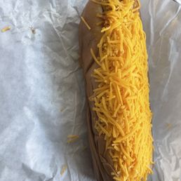 Just cheese with mustard, relish, and onions