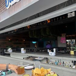 Guac chips and salsa at outside bar