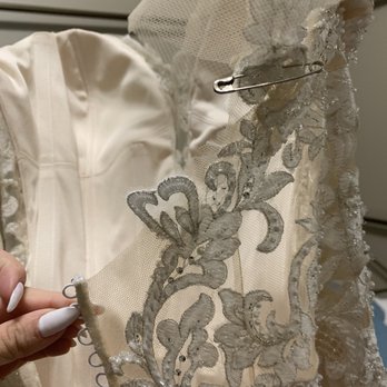 Dublin Formal - Appliqué added to a backless dress over mesh that could not be removed. Altering the original design and desire of designer gown - Sewing & Alterations Near Me - Dublin, Ohio