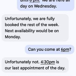 Quality Masters Appliance Service - Screenshot of conversation