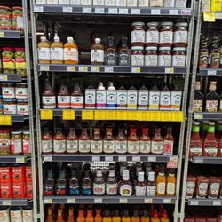 Just some of the barbecue sauce available