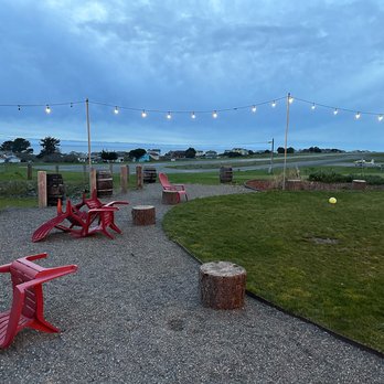 Gyppo Ale Mill - Looking from the patio toward the airstrip and then the ocean - Breweries Near Me - Shelter Cove, California