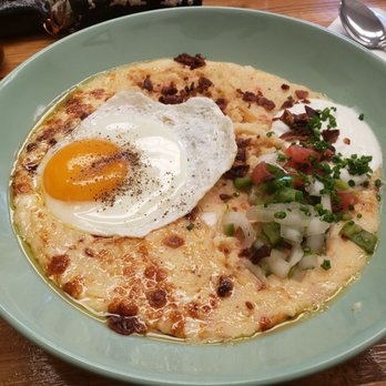 Baguette Magic - Hangover Grits Bowl with bacon, pico de gallo, sour cream and more. - Bakeries Near Me - Charleston, South Carolina Baguette Magic - Hangover Grits Bowl with bacon, pico de gallo, sour cream and more. - Bakeries Near Me - Charleston, South Carolina