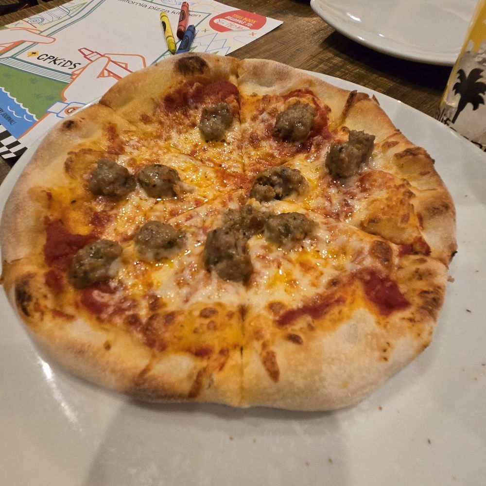 California Pizza Kitchen - Kids Mushroom, Sausage & Pepperoni pizza - Pizza Near Me - Geneva, Illinois California Pizza Kitchen - Kids Mushroom, Sausage & Pepperoni pizza - Pizza Near Me - Geneva, Illinois