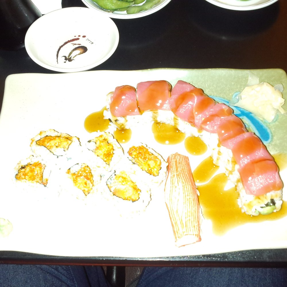Ganda Sushi Express - Having my old stand-by spicy tuna roll. I tried the Jamaica roll. Usually I don't like really raw fish but this was delicious. - Sushi Bars Near Me - Jamaica, New York