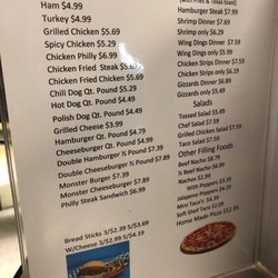 Pastime Lanes - Menu