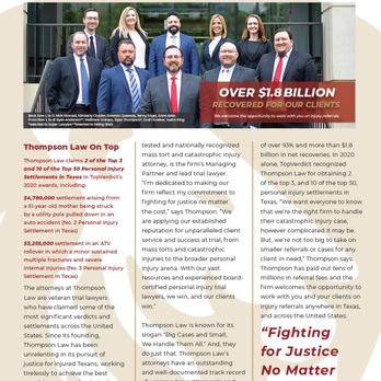 Thompson Law - Texas Super Lawyers Accident Lawyers Award 2021 - Personal Injury Law Near Me - Waco, Texas Thompson Law - Texas Super Lawyers Accident Lawyers Award 2021 - Personal Injury Law Near Me - Waco, Texas