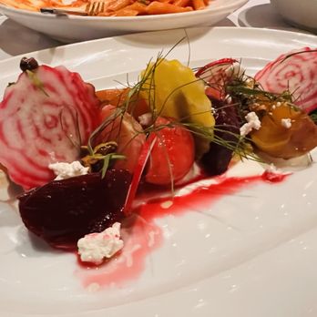Lavo - Roasted Beets  Goat Cheese, Citrus, Toasted Almonds, Sun-Dried Tomato Vinaigrette - Italian Near Me - Las Vegas, Nevada