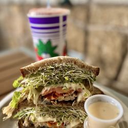 Andy's Sandwiches & Smoothies - Hot Turkey Mushroom Sandwich, Papaya Seed dressing $10.99 in the Manoa Hills, Brah!