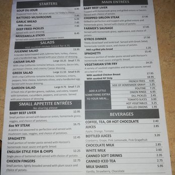 Horizon Restaurant - the menu of the restaurant - Breakfast & Brunch Near Me - Fergus, Ontario
