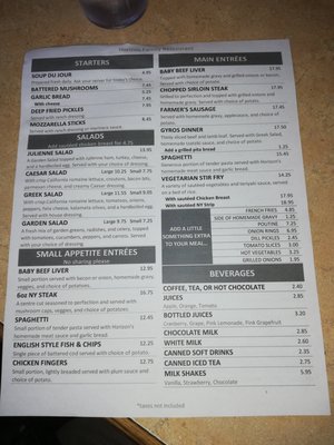 Menu photo 2 Horizon Restaurant Fergus, ON