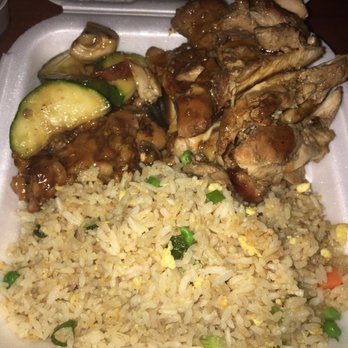 Panda Express - Mushroom chicken (left) Teriyaki chicken (right) - Chinese Near Me - Midwest City, Oklahoma