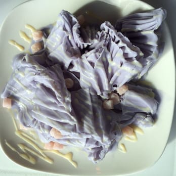 Mo Cha Tea House - taro snow shaved cream topped with sweetened condensed milk and mochi - Desserts Near Me - Beaverton, Oregon
