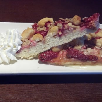 Revelry - RW: Rhubarb and Strawberry Tart with Oatmeal Crumble, Honey Sweetened Sour Cream. - American Near Me - Hershey, Pennsylvania Revelry - RW: Rhubarb and Strawberry Tart with Oatmeal Crumble, Honey Sweetened Sour Cream. - American Near Me - Hershey, Pennsylvania